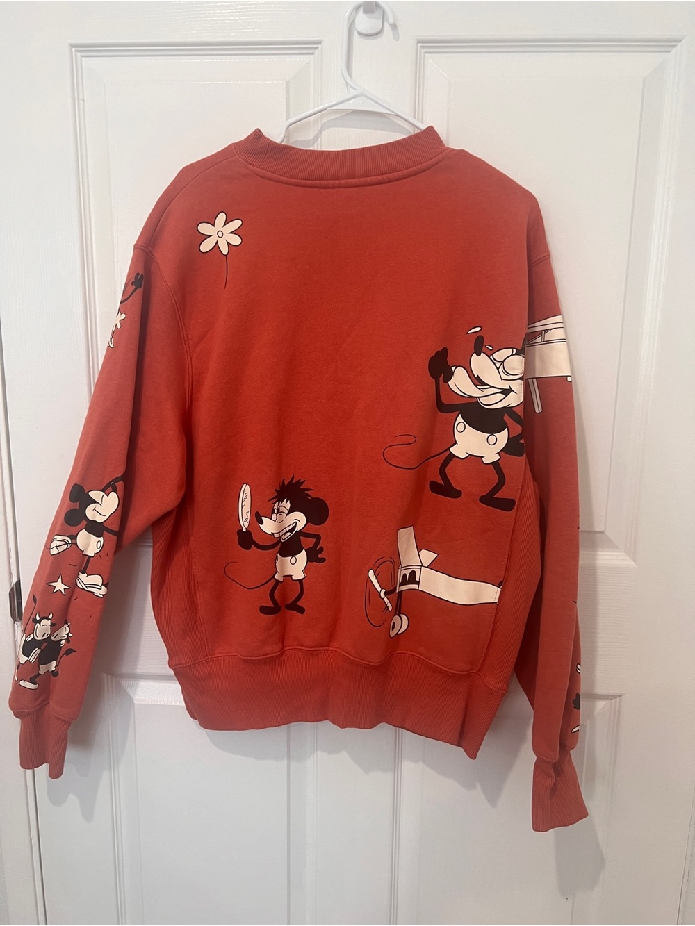 Disney Women's Rust Red Mickey Graphic Crewneck Sweatshirt - Picture 2 of 2